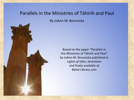 Parallels in the Ministries of Táhirih and Paul