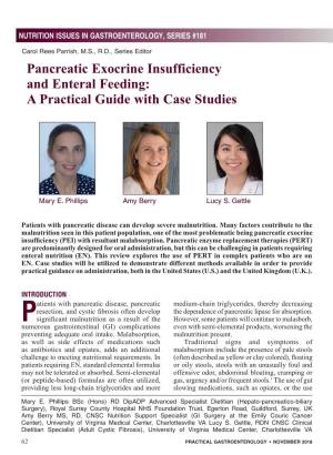 Pancreatic Exocrine Insufficiency and Enteral Feeding: a Practical Guide with Case Studies