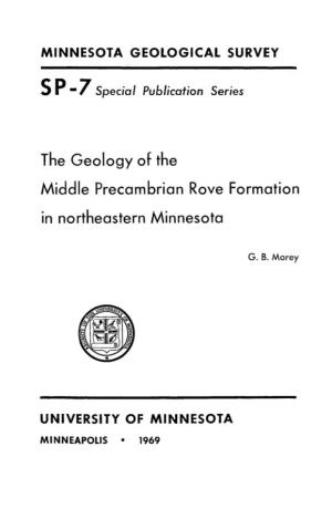 The Geology of the Middle Precambrian Rove Formation in Northeastern Minnesota