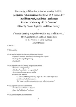 Dhamma Reflections – I Am Not Getting Anywhere with My Meditation