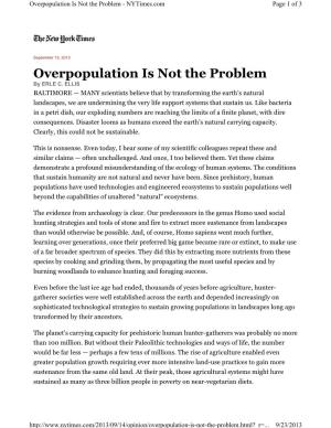 Overpopulation Is Not the Problem - Nytimes.Com Page 1 of 3