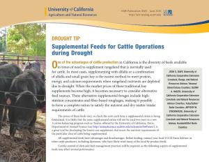 Supplemental Feeds for Cattle Operations During Drought