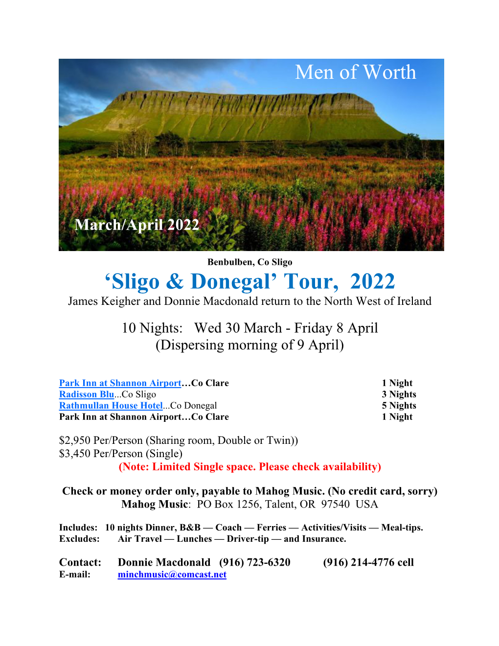 Itinerary Sligo Donegal 2022.Pdf