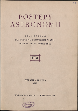 Postępy Astronomii Nr 3/1969