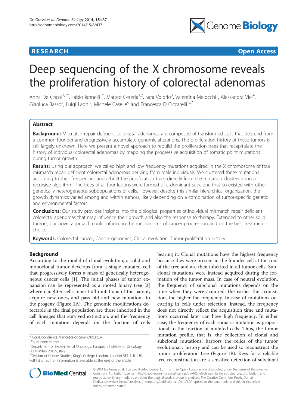 Deep Sequencing of the X Chromosome Reveals the Proliferation History of Colorectal Adenomas