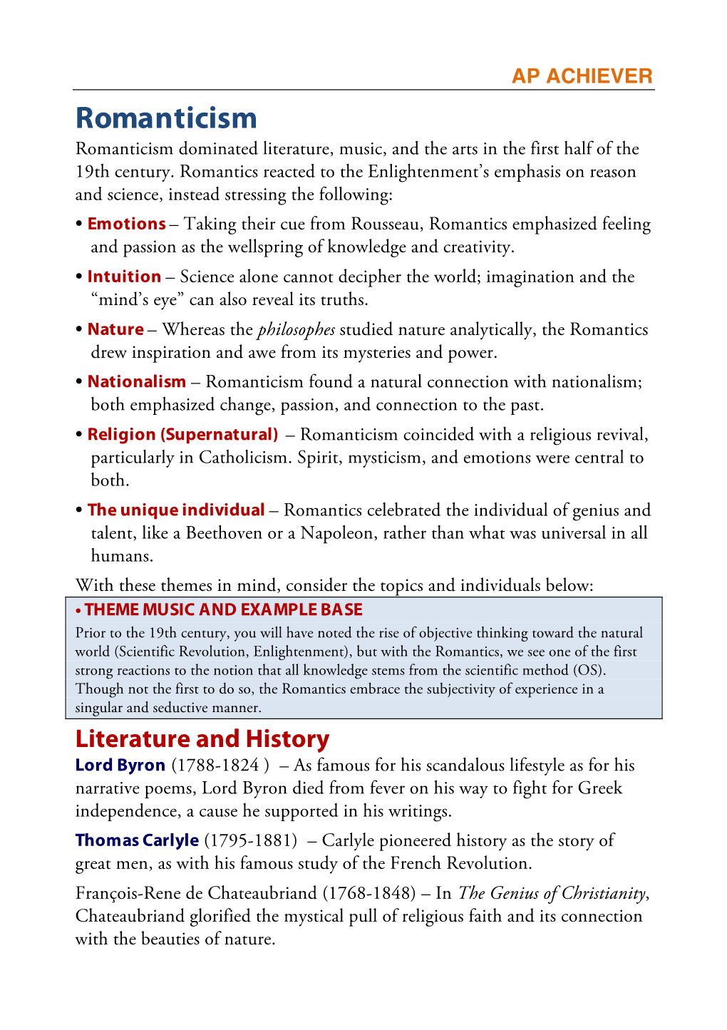 Romanticism Romanticism Dominated Literature, Music, and the Arts in the First Half of the 19Th Century