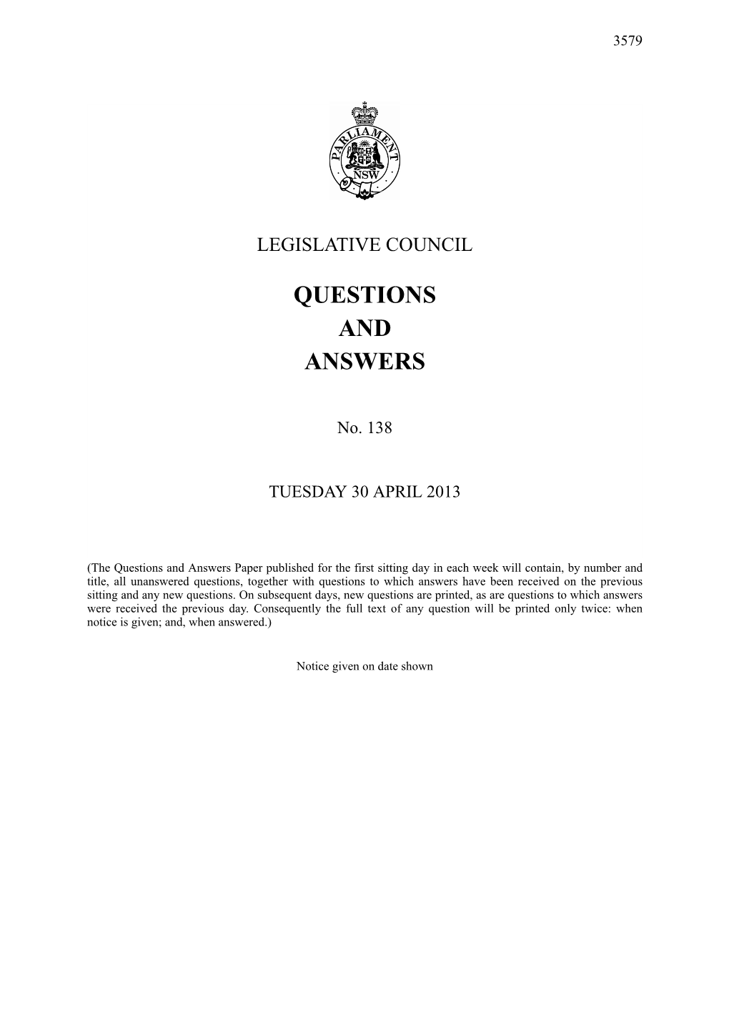 Questions & Answers Paper No