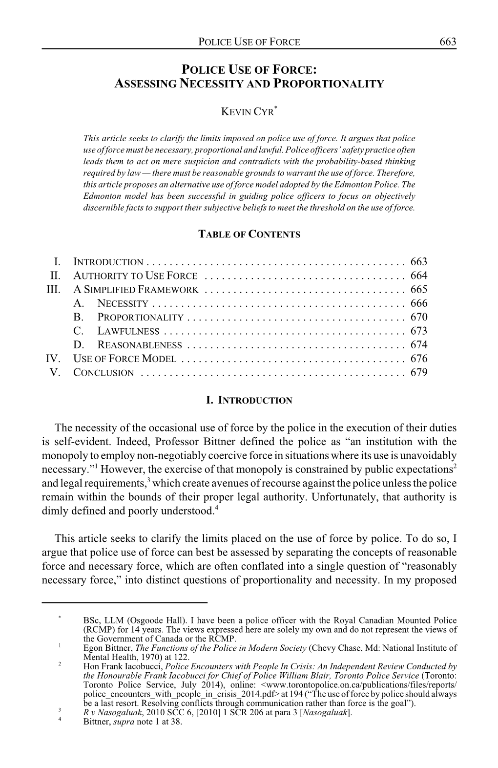 663 Police Use of Force: Assessing