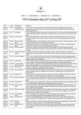 TPTV Schedule May 24Th to May 30Th