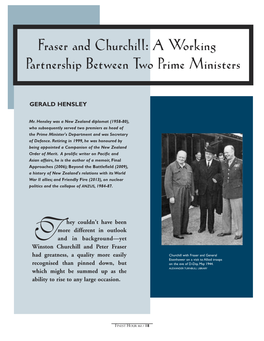 Fraser and Churchill: a Working Partnership Between Two Prime Ministers