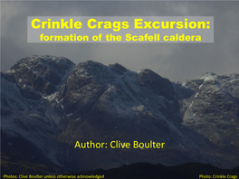 Crinkle Crags Excursion: Formation of the Scafell Caldera