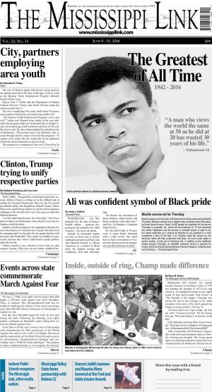 Muhammad Ali Continued on Page 3 Clinton, Trump Trying to Unify Respective Parties