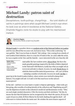 Michael Landy: Patron Saint of Destruction | Art and Design | the Guardian
