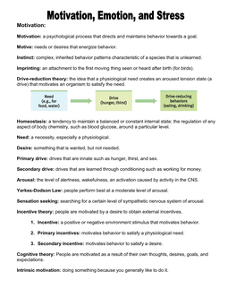 Motivation, Emotion, and Stress.Pdf