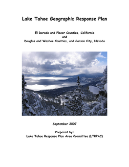 Lake Tahoe Geographic Response Plan