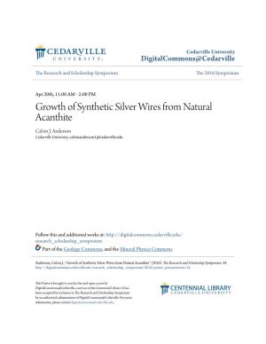 Growth of Synthetic Silver Wires from Natural Acanthite Calvin J