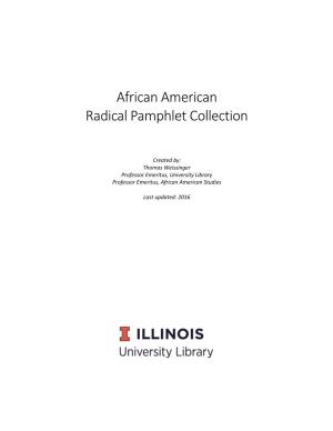 African American Radical Pamphlet Collection