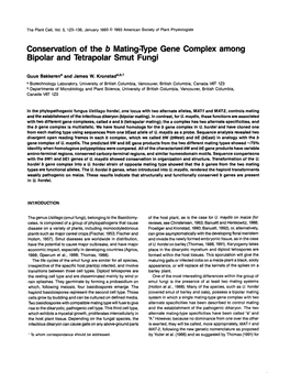 Conservation of the B Mating-Type Gene Complex Among Bipolar and Tetrapolar Smut Fungi