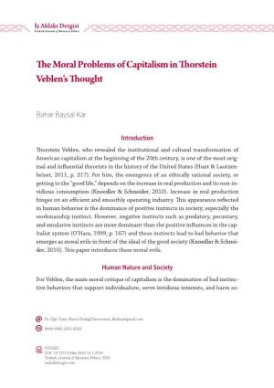 The Moral Problems of Capitalism in Thorstein Veblen's Thought