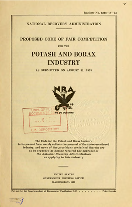 Potash and Borax Industry