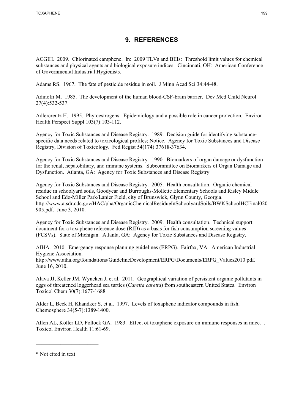 Toxicological Profile for Toxaphene