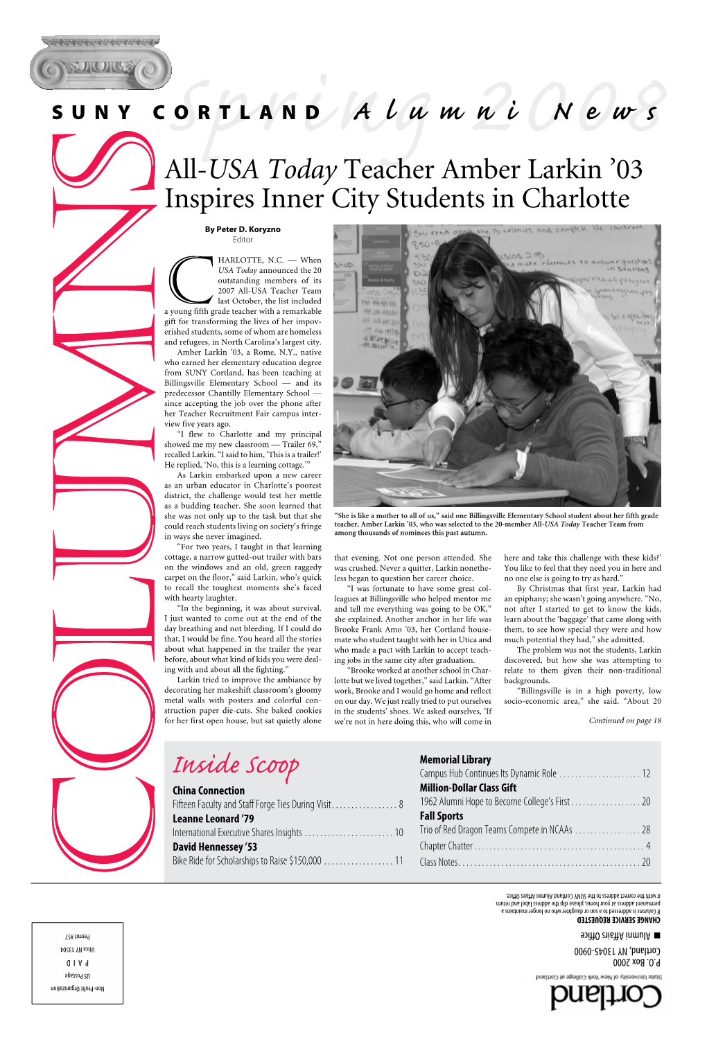 Alumni News All-Springusa Today Teacher Amber2008 Larkin ’03 S Inspires Inner City Students in Charlotte