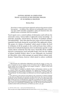 Natural History As Compilation. Travel Accounts in the Epistemic Process of an Empirical Discipline