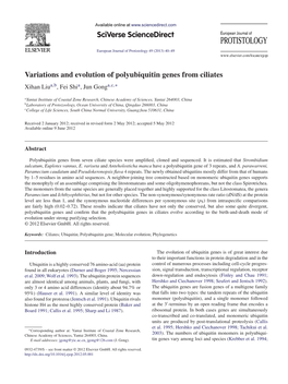 Variations and Evolution of Polyubiquitin Genes from Ciliates