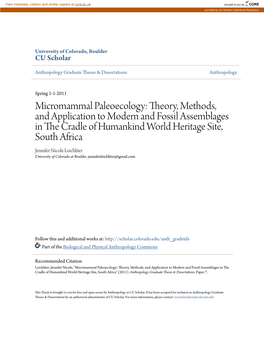 Micromammal Paleoecology