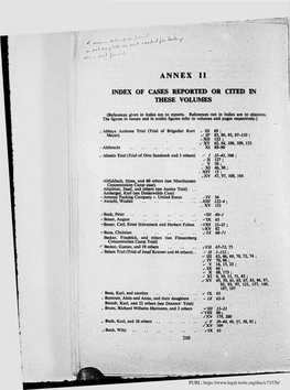 Annex Ii Index of Cases Reported Or Cited in These Volumes