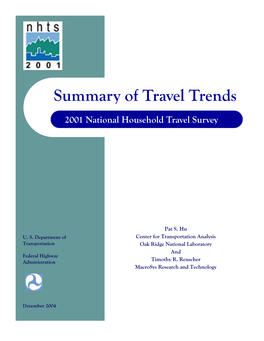2001 NHTS Summary of Travel Trends Table of Contents