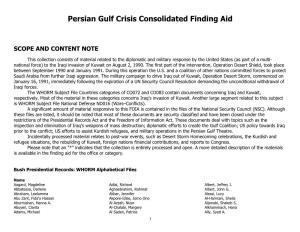 Persian Gulf Crisis Consolidated Finding Aid