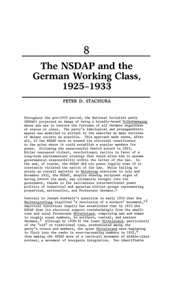 The NSDAP and the German Working Class, 1925-1933