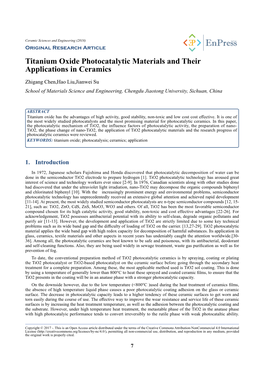 Titanium Oxide Photocatalytic Materials and Their Applications in Ceramics