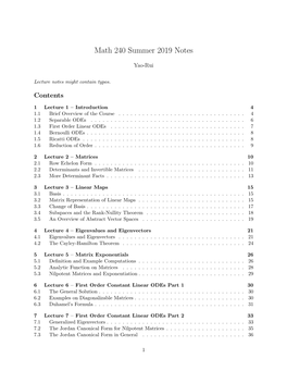 Math 240 Summer 2019 Notes