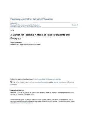 A Starfish for Teaching: a Model of Hope for Students and Pedagogy 1