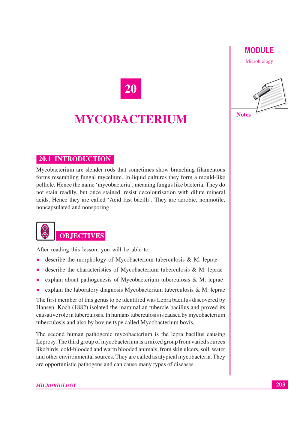 Lesson 20. Mycobacterium