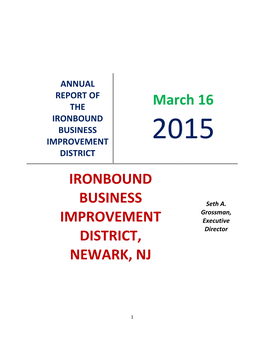ANNUAL REPORT of the Ironbound Business Improvement District