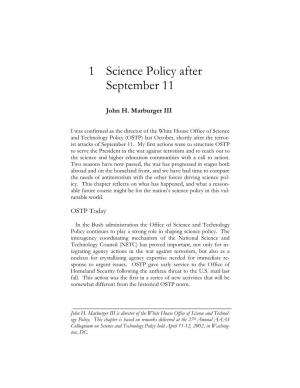 Science Policy After September 11