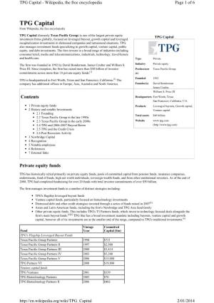 TPG Capital - Wikipedia, the Free Encyclopedia Page 1 of 6