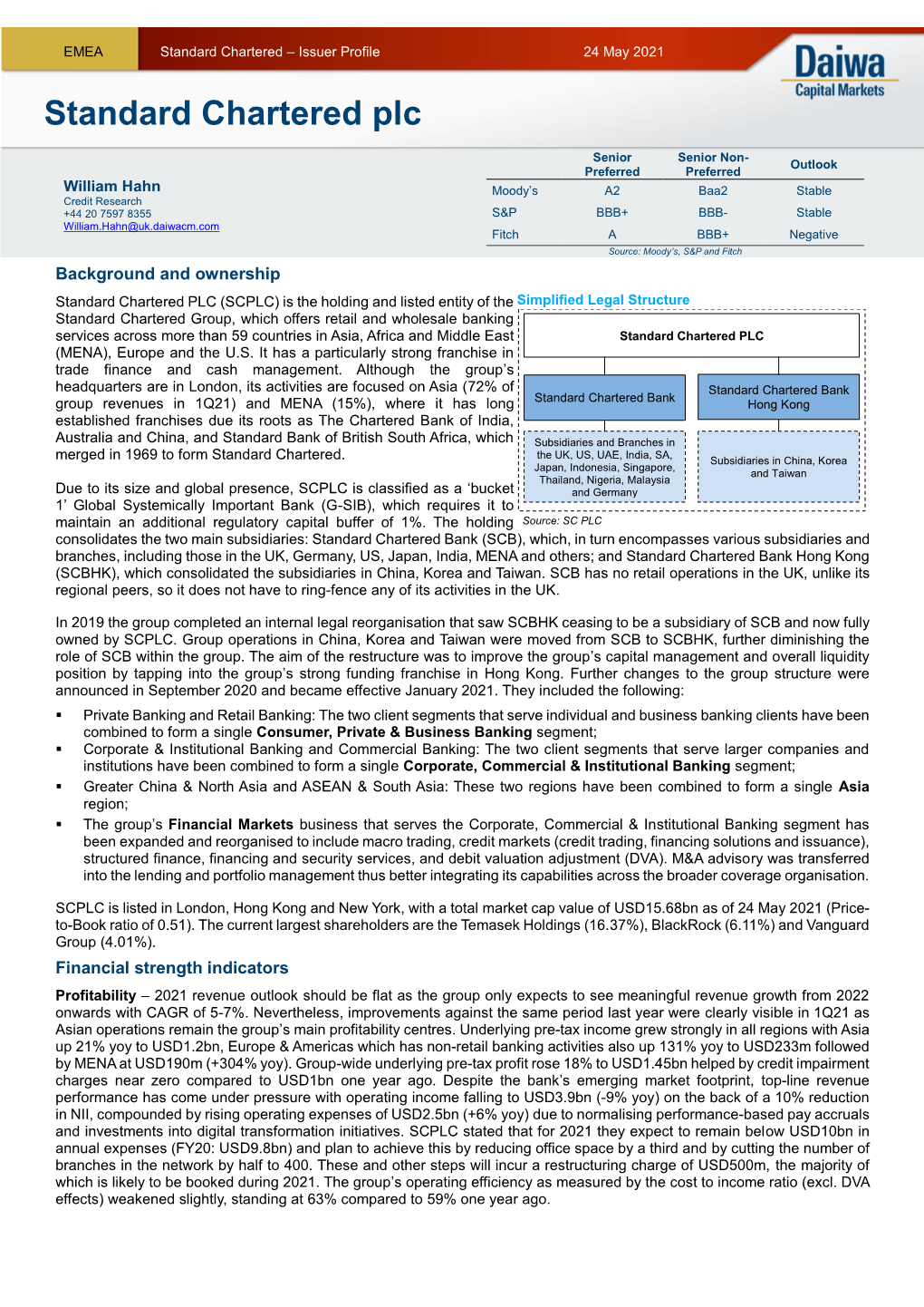 Standard Chartered – Issuer Profile 24 May 2021