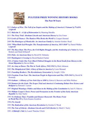Pulitzer Prize-Winning History Books (PDF)