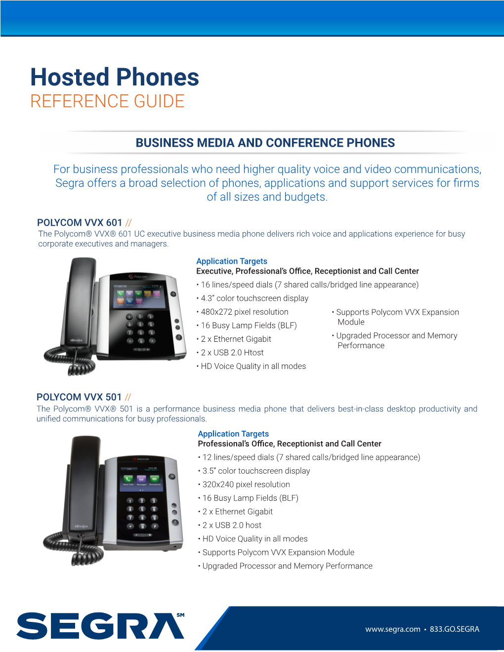 Hosted Phones REFERENCE GUIDE