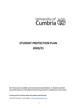 Student Protection Plan 2020/21
