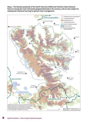 Map 5: the Blanket Peatlands of the North Pennines AONB And