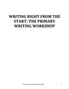 The Primary Writing Workshop