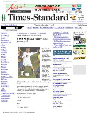 Times-Standard Online - Local Sports