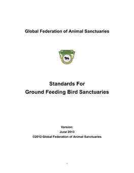 Standards for Ground Feeding Bird Sanctuaries