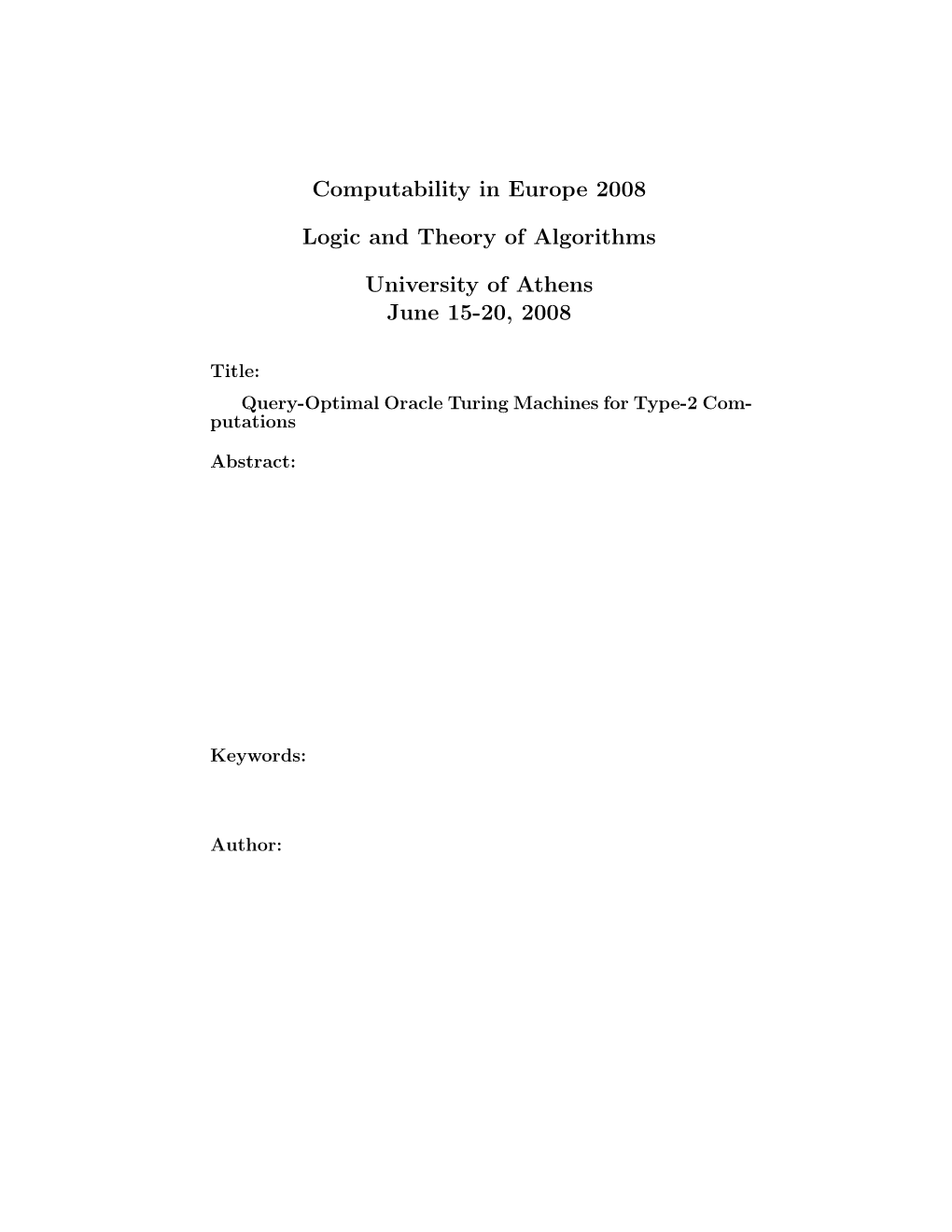 Query-Optimal Oracle Turing Machines for Type-2 Computations