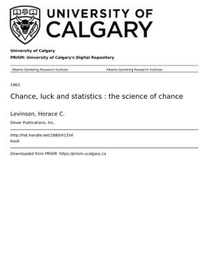 Chance, Luck and Statistics : the Science of Chance